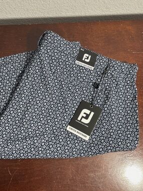 Footjoy Micro-Floral Print Lightweight Woven Golf Shorts Mens 42 10” Inseam Blue